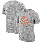 Miami Marlins Nike Heathered Black Sideline Legend Velocity Travel Performance T-Shirt,baseball caps,new era cap wholesale,wholesale hats
